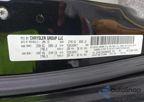 2013 Chrysler Town & Country Touring из США, поврежденный, VIN 2C4RC1BG0DR669959